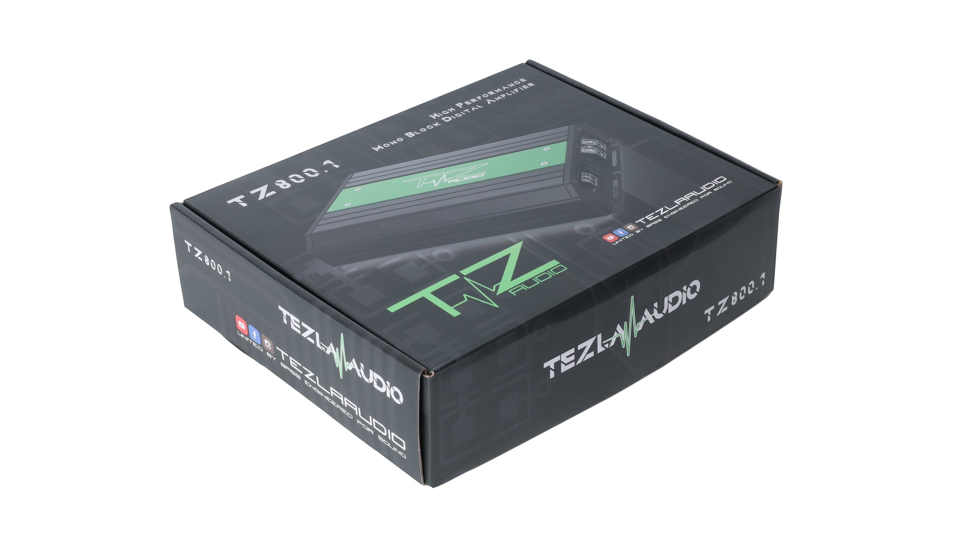 Tezla Audio TZ800.1 Professional Series, Mono-block Amplifier 1025 Watts @ 1 ohm, 600 Watts @ 2 ohm,  Built in Clipping Indicator, detented pots