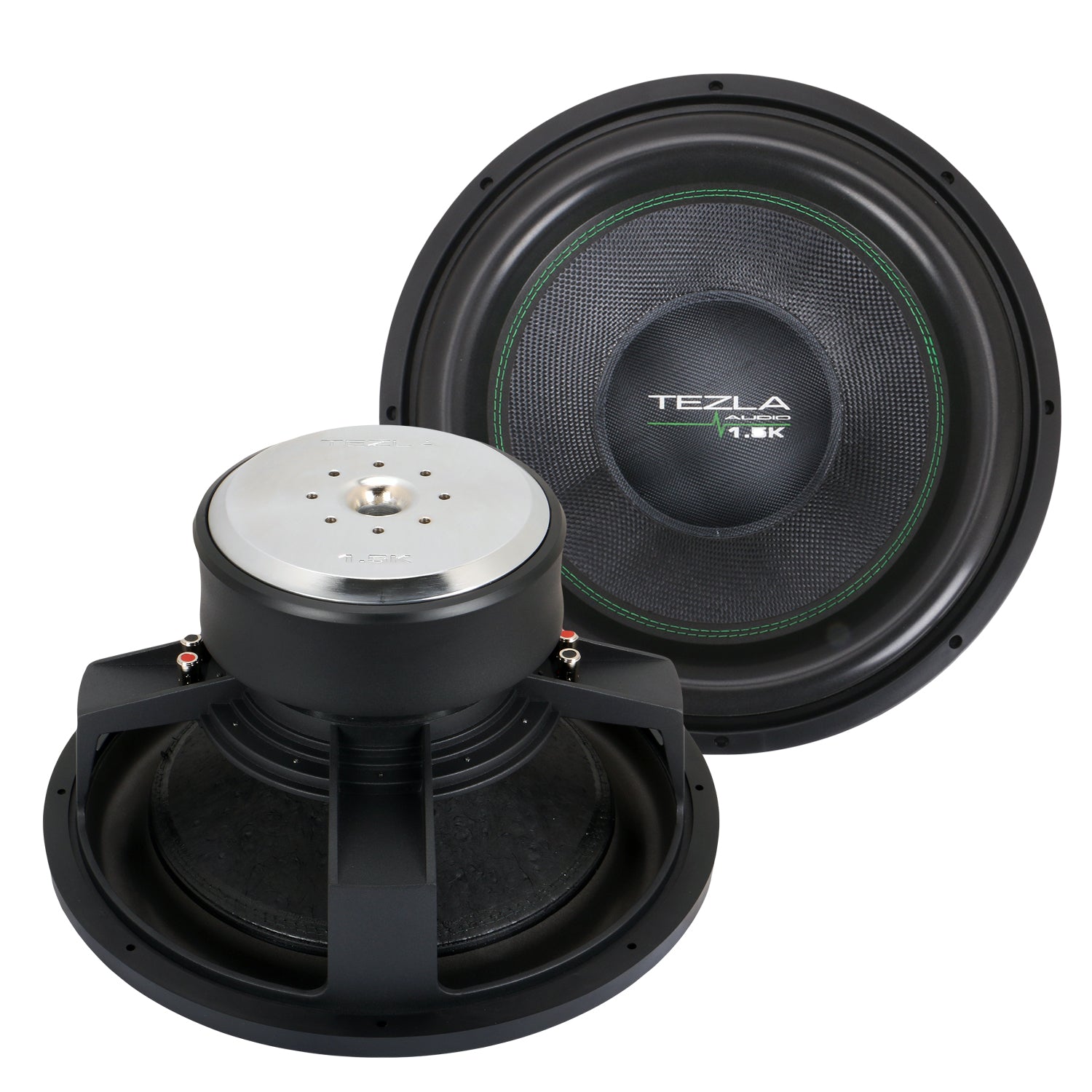 Tezla Audio - TZV115D215K - High Performance Car Subwoofer 15 Inch, Dual 2ohm, RMS 1000W, MAX 2000 Watts.